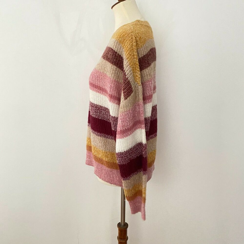 Nordstrom Sanctuary Blur the Lines Stripe Crewneck Sweater Pullover L Large - Picture 5 of 8